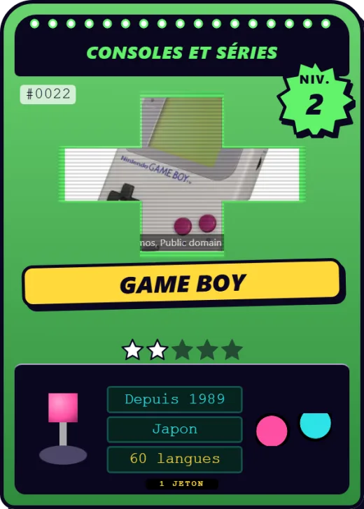 Carte « Game Boy », rang 2